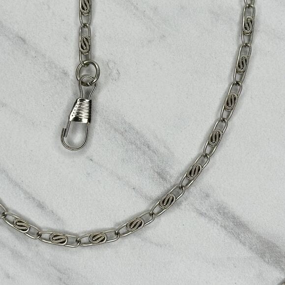 Silver Tone Swirl Chain Purse Strap 47" Crossbody Bag Replacement ✨ - Picture 10 of 11